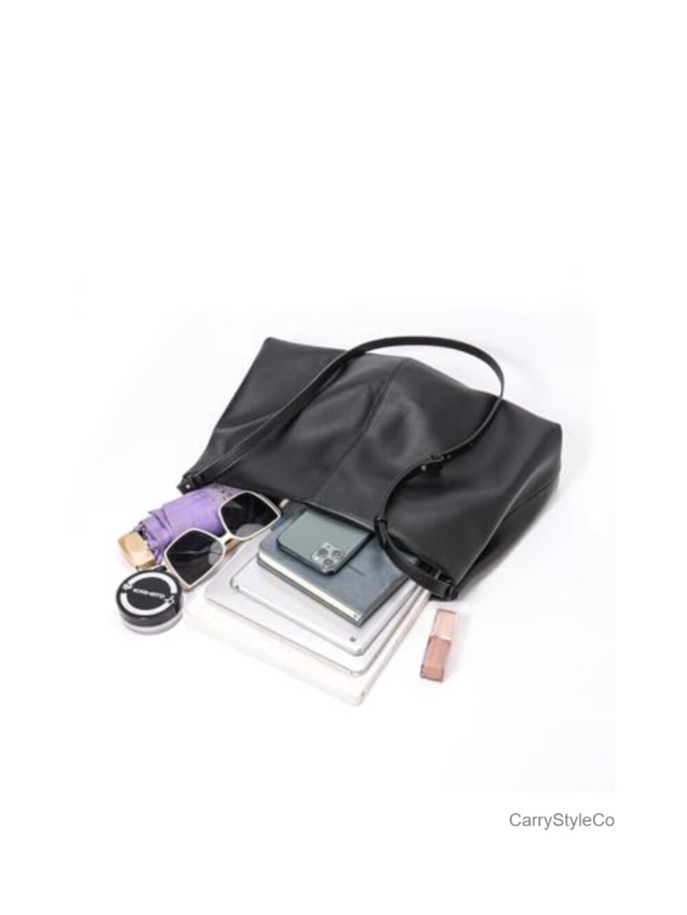Soft Leather Hobo Tote Bag Adjustable Detachable Strap Everyday Work - Picture 4 of 6